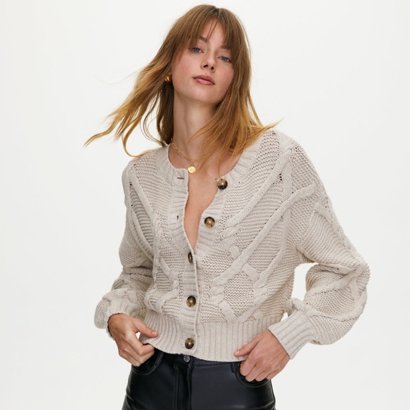Aritzia Wilfred Free⎜CALLISTO CARDIGAN⎜NATURAL - Picture 1 of 16